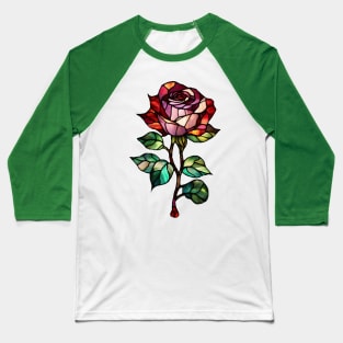 Stained glass single rose Baseball T-Shirt